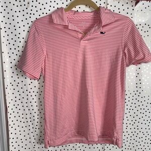 Vineyard Vines Pink Polo Shirt with Stripes